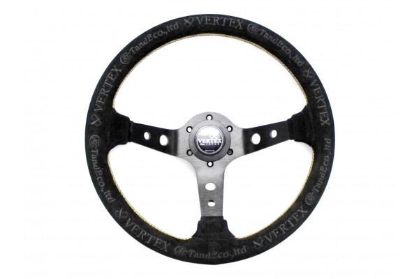 Vertex King Steering Wheel; Suede; 330mm x 90mm Deep